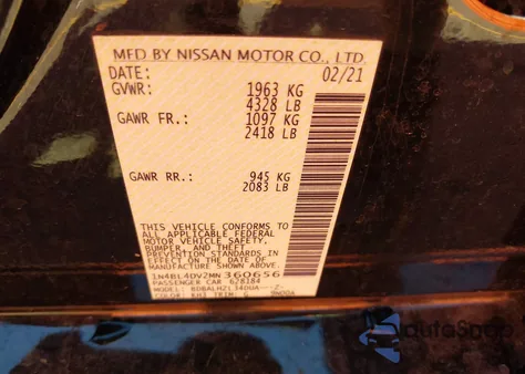 2021 Nissan Altima Sv Fwd z USA, uszkodzony, nr VIN 1N4BL4DV2MN360656